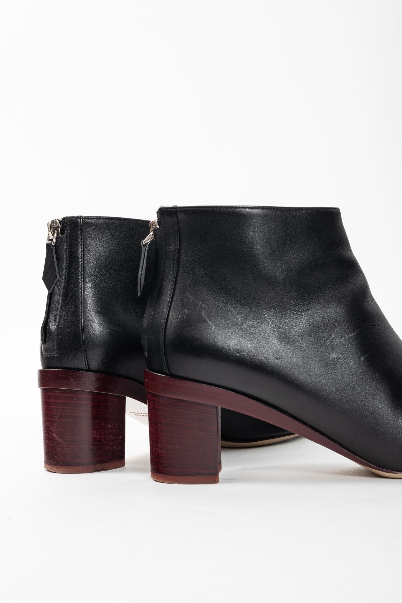 Hermes Riley Black Leather Ankle Boots