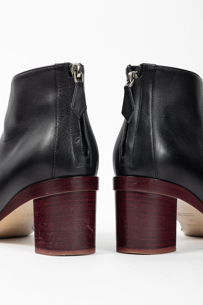 Hermes Riley Black Leather Ankle Boots