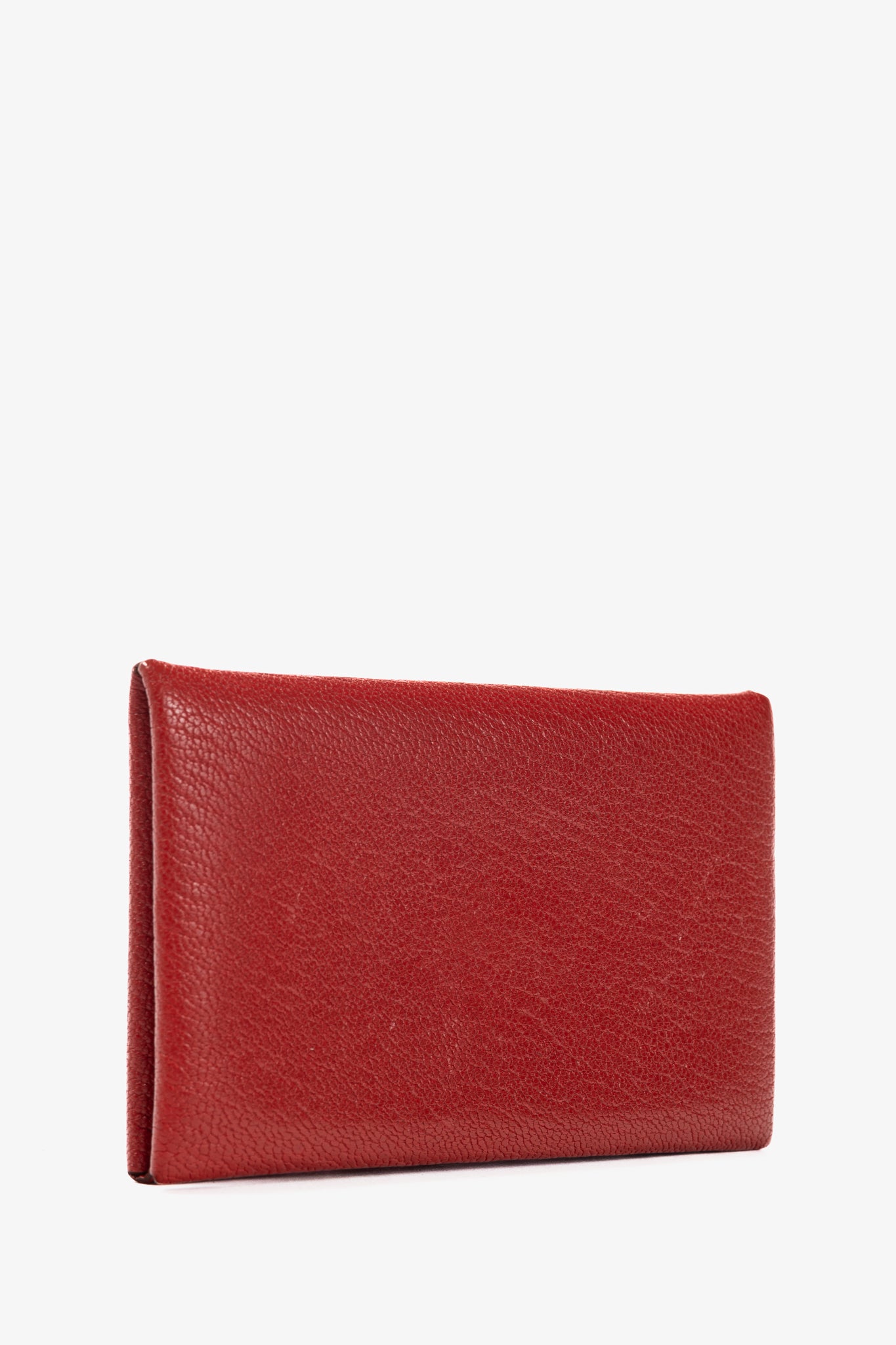 Hermes Calvi Vermillion Chevre Mysore Leather Card Holder