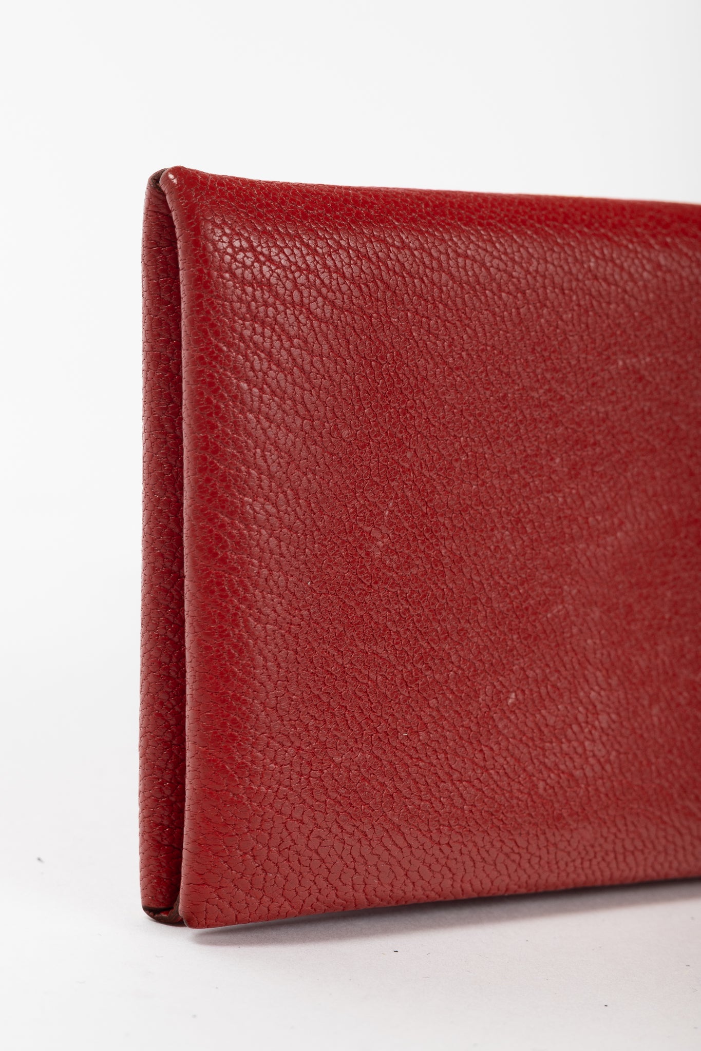 Hermes Calvi Vermillion Chevre Mysore Leather Card Holder
