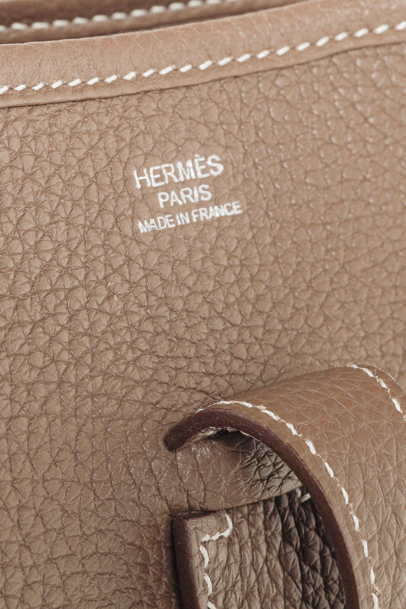 Hermes Evelyne III 29 Etoupe Taurillon Clemence Taupe Leather Shoulder Bag