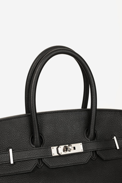 Hermes Birkin 35 Black Taurillon Clemence Leather Tote