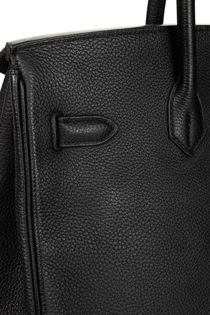 Hermes Birkin 35 Black Taurillon Clemence Leather Tote