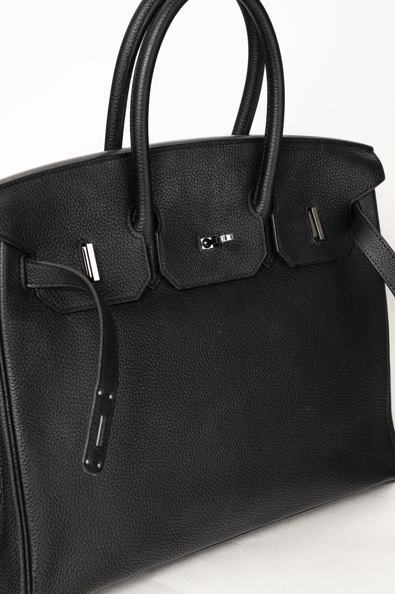Hermes Birkin 35 Black Taurillon Clemence Leather Tote