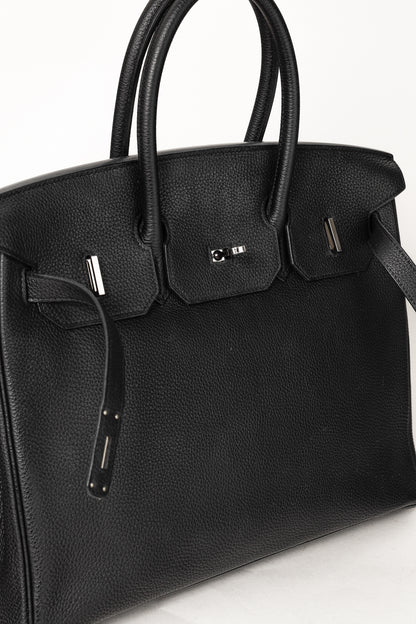 Hermes Birkin 35 Black Taurillon Clemence Leather Tote