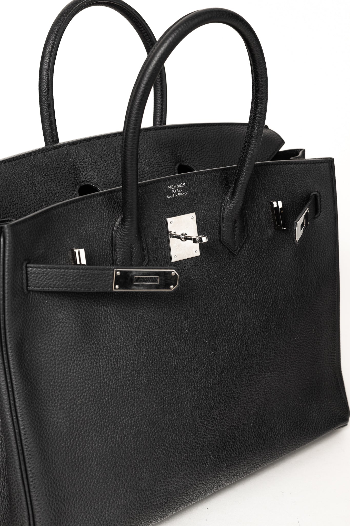 Hermes Birkin 35 Black Taurillon Clemence Leather Tote