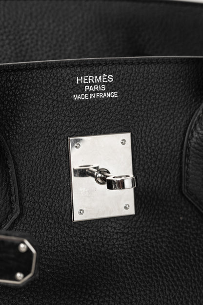 Hermes Birkin 35 Black Taurillon Clemence Leather Tote