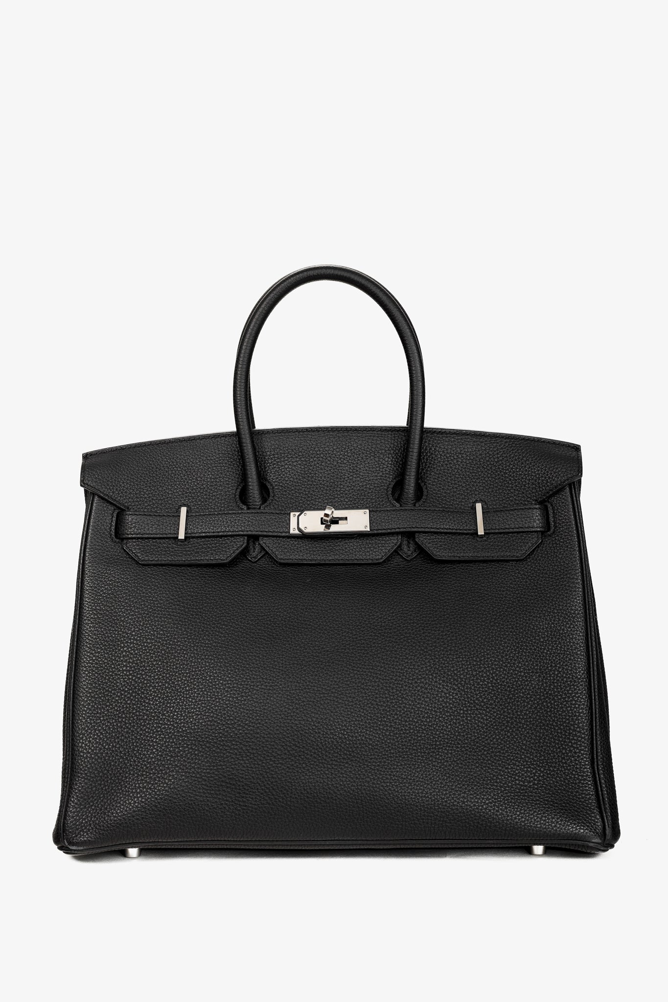 Hermes Birkin 35 Black Taurillon Clemence Leather Tote