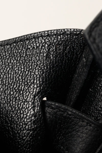 Hermes Birkin 35 Black Taurillon Clemence Leather Tote