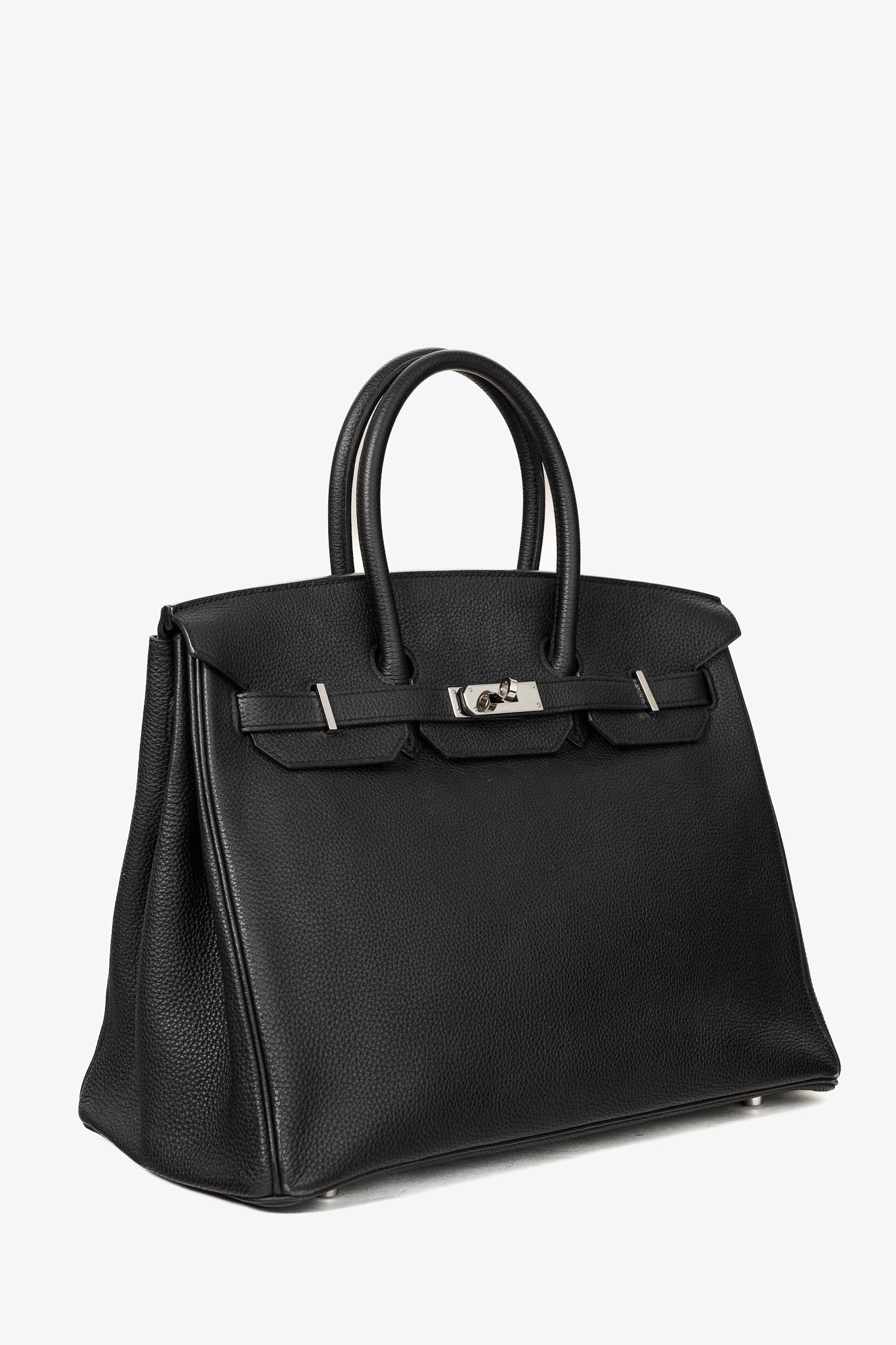Hermes Birkin 35 Black Taurillon Clemence Leather Tote