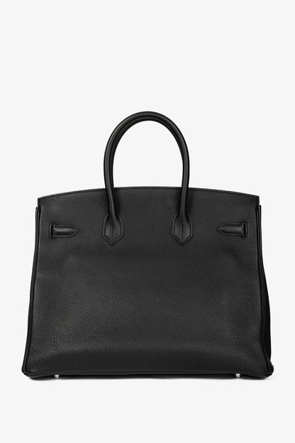 Hermes Birkin 35 Black Taurillon Clemence Leather Tote