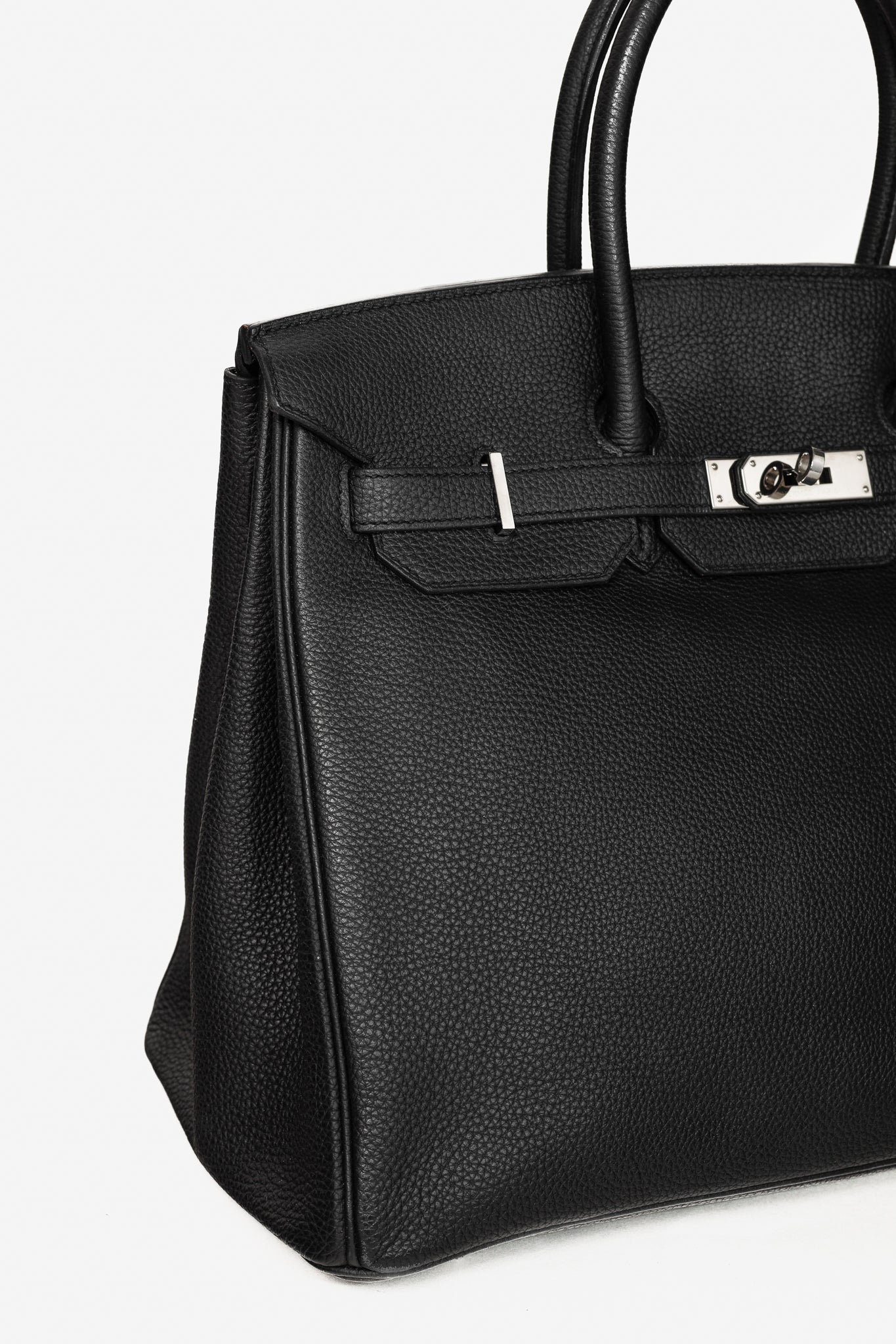 Hermes Birkin 35 Black Taurillon Clemence Leather Tote