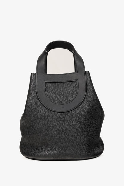 Hermes In-the-Loop 23 Black Taurillon Clemence Leather & Swift Calfskin Tote