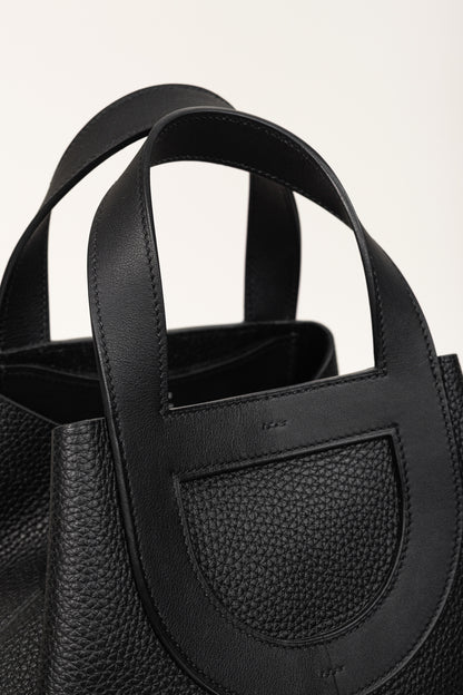 Hermes In-the-Loop 23 Black Taurillon Clemence Leather & Swift Calfskin Tote
