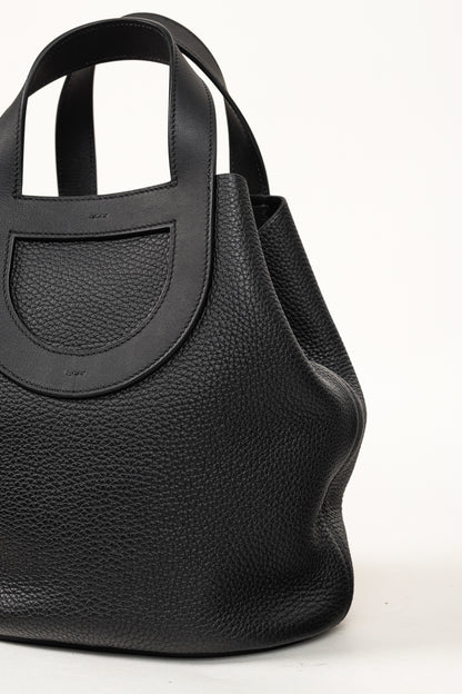 Hermes In-the-Loop 23 Black Taurillon Clemence Leather & Swift Calfskin Tote