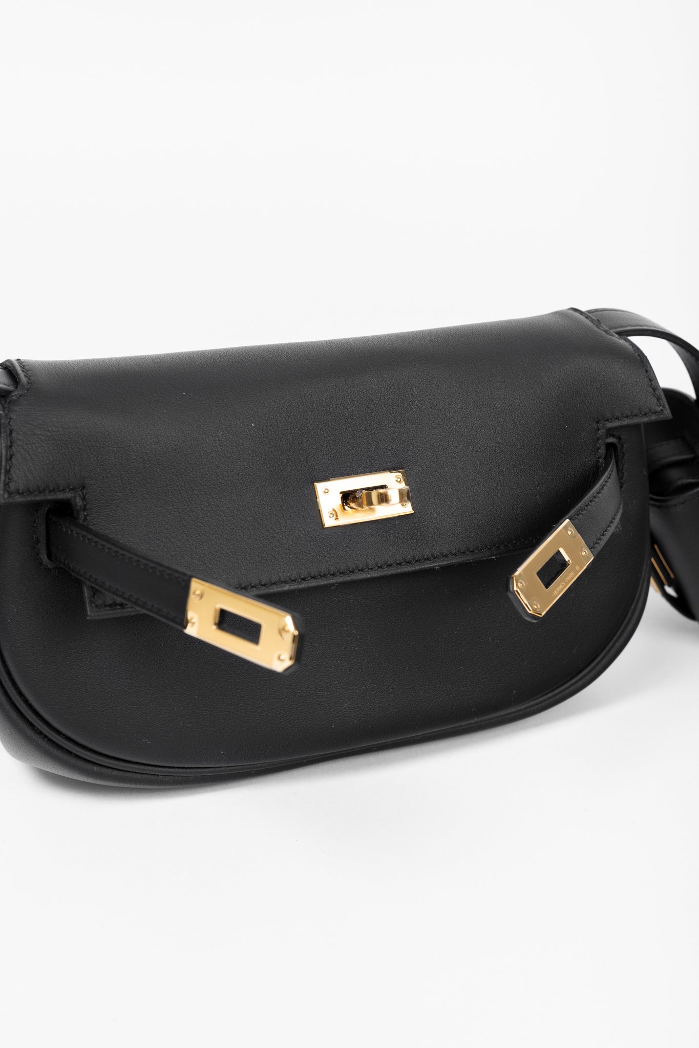 Hermes Kelly Moove Black Swift Leather GHW Shoulder Bag