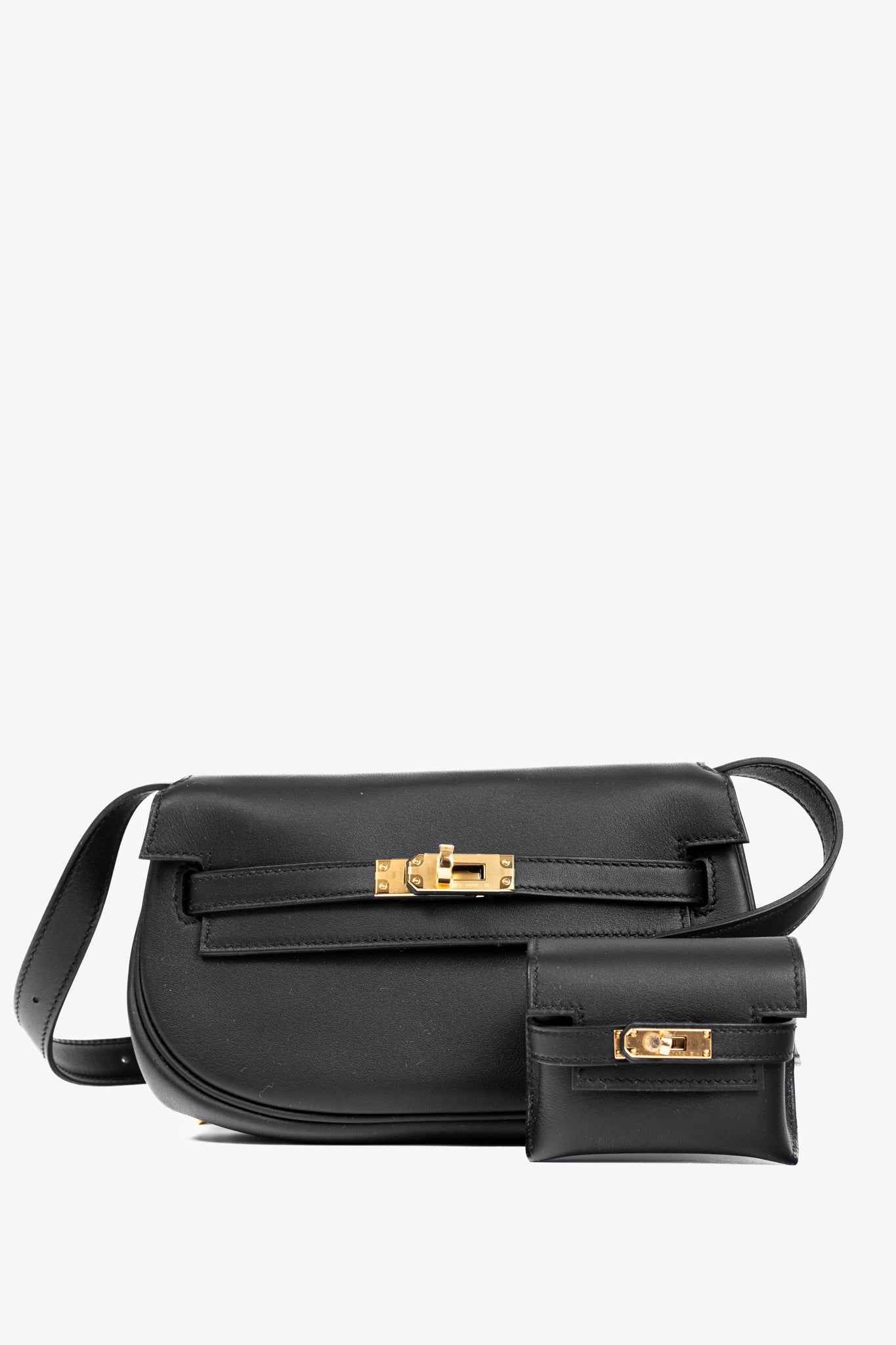 Hermes Kelly Moove Black Swift Leather GHW Shoulder Bag