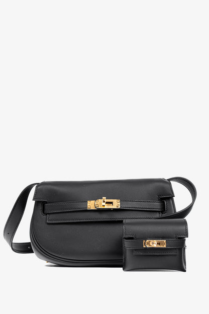 Hermes Kelly Moove Black Swift Leather GHW Shoulder Bag