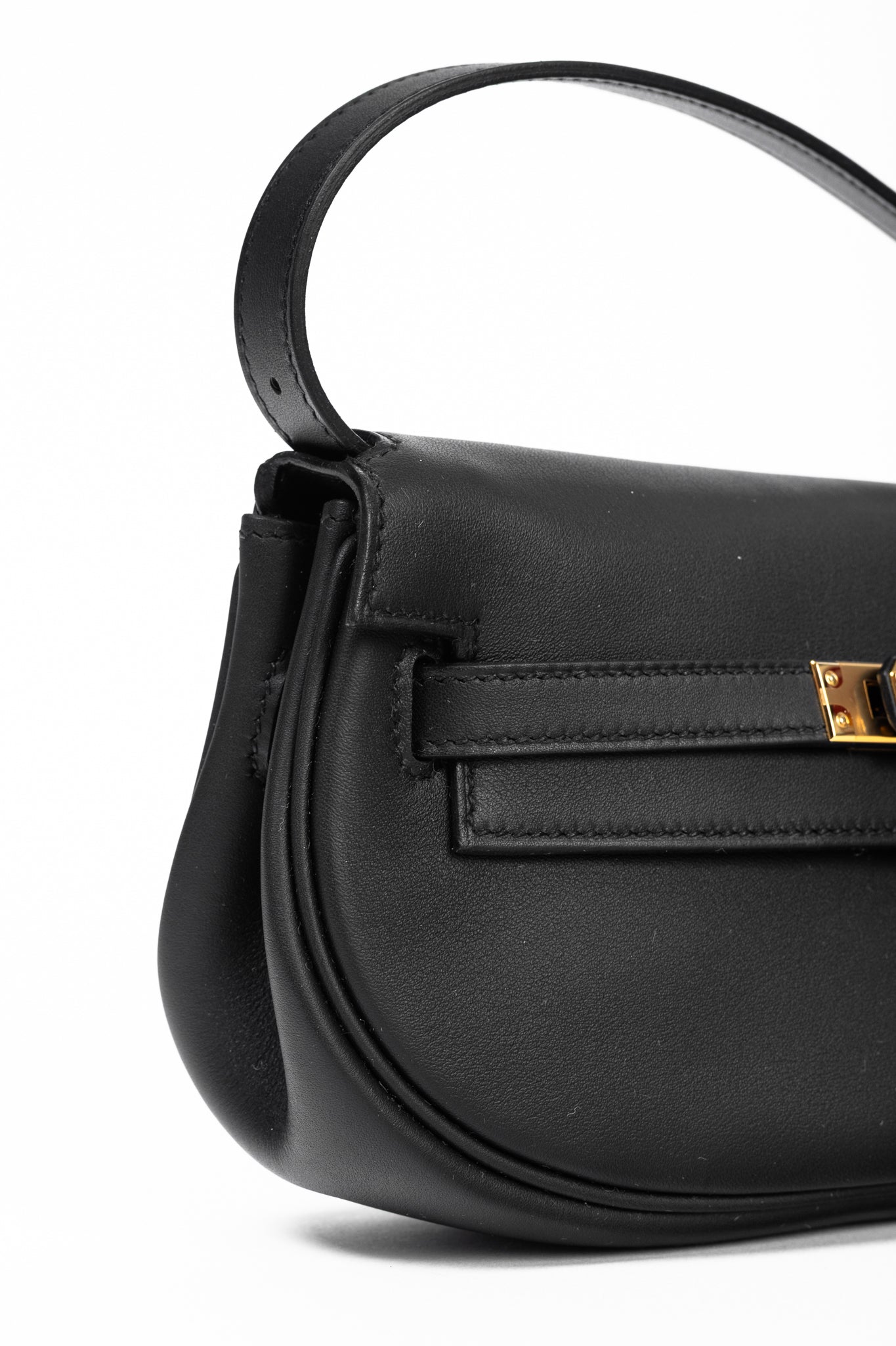 Hermes Kelly Moove Black Swift Leather GHW Shoulder Bag