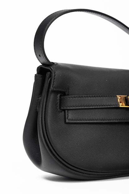 Hermes Kelly Moove Black Swift Leather GHW Shoulder Bag