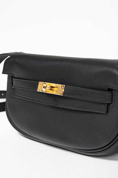 Hermes Kelly Moove Black Swift Leather GHW Shoulder Bag