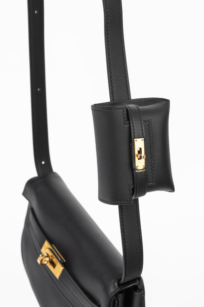 Hermes Kelly Moove Black Swift Leather GHW Shoulder Bag