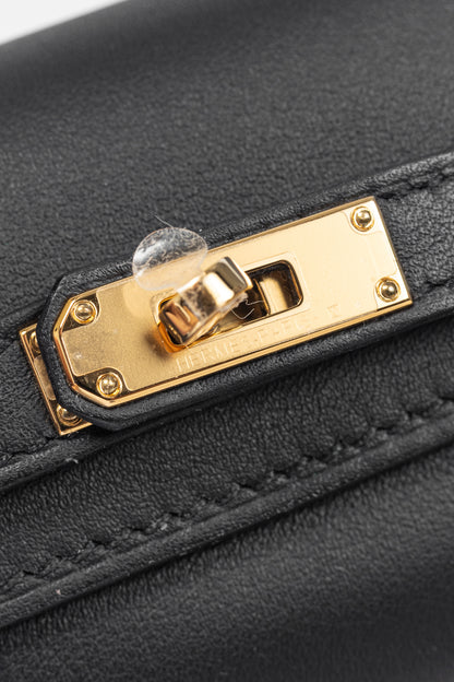 Hermes Kelly Moove Black Swift Leather GHW Shoulder Bag