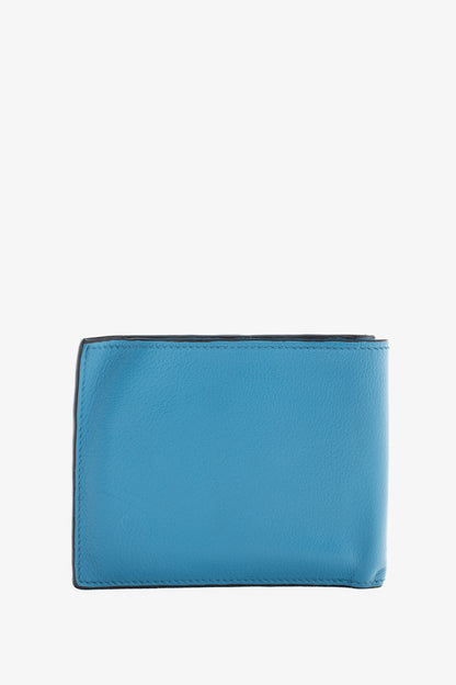 Hermes Citizen Twill Blue Izmir Evercolor Leather Bi Fold Wallet