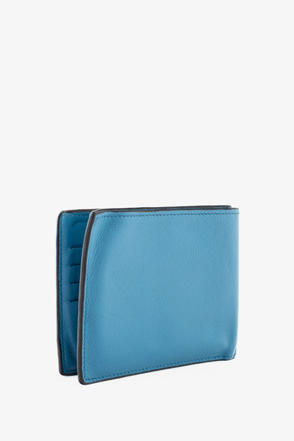 Hermes Citizen Twill Blue Izmir Evercolor Leather Bi Fold Wallet
