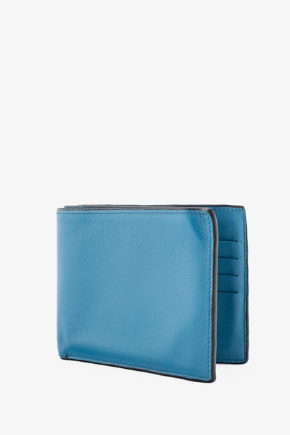 Hermes Citizen Twill Blue Izmir Evercolor Leather Bi Fold Wallet