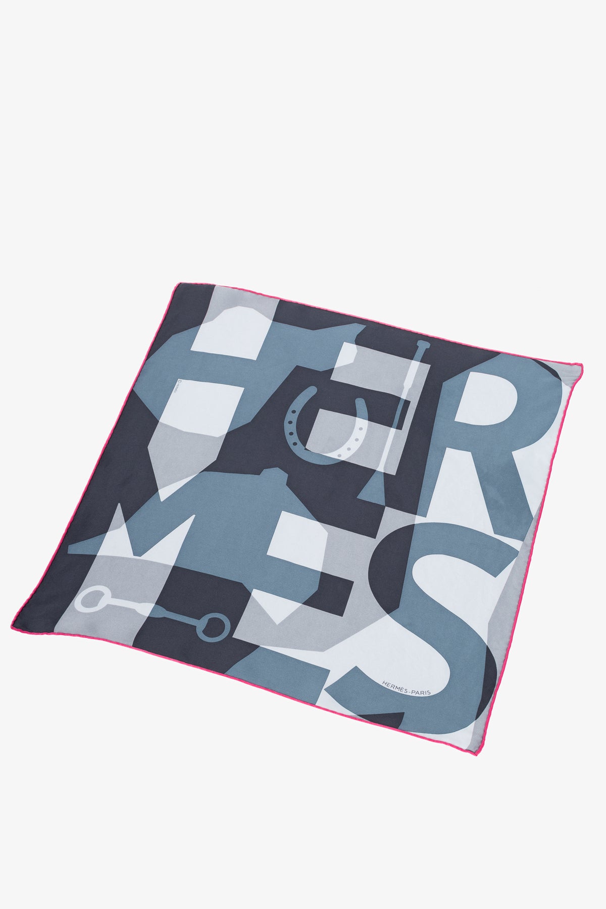 Hermes Anthracite, Gris & Gris Claire HER-MES Pocket Square 45