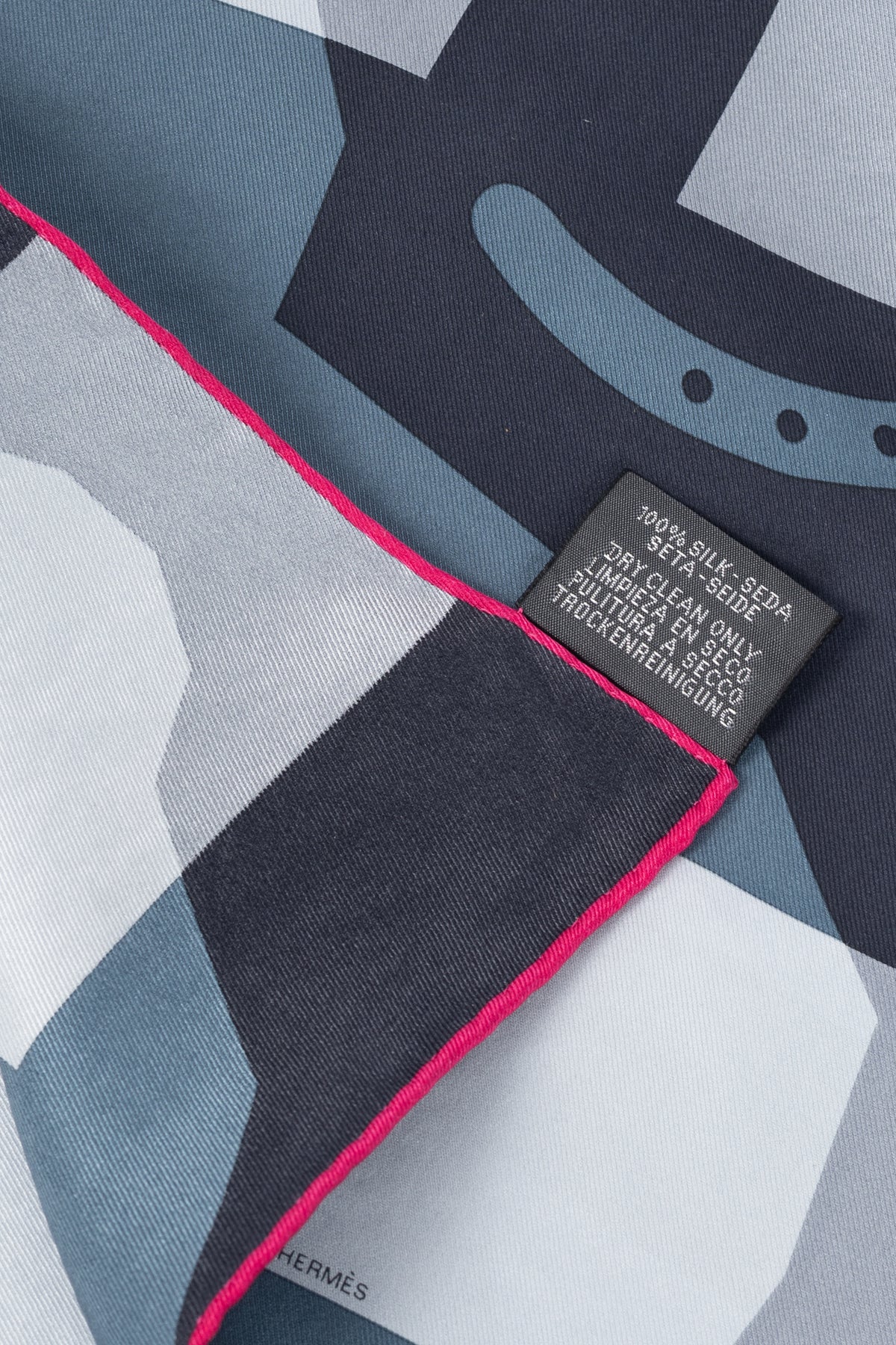 Hermes Anthracite, Gris & Gris Claire HER-MES Pocket Square 45