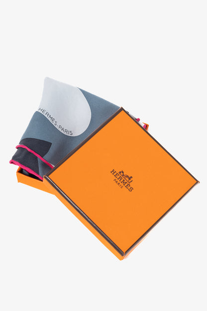 Hermes Anthracite, Gris & Gris Claire HER-MES Pocket Square 45