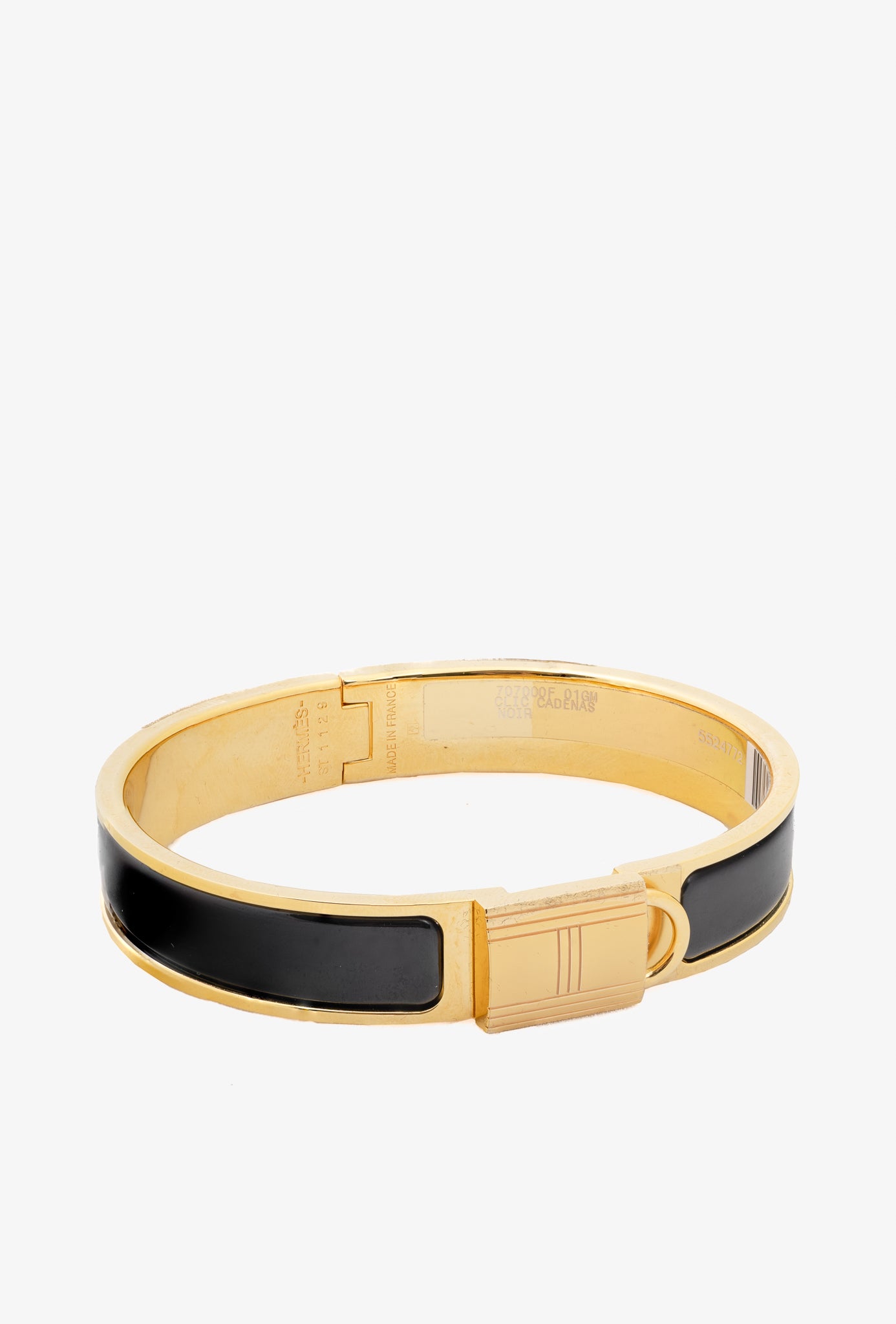 Hermes Clic Cadenas Noir Yellow-Gold-Plated Bracelet