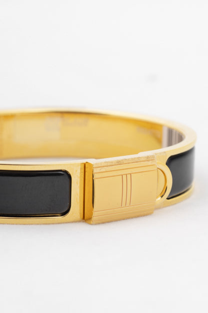 Hermes Clic Cadenas Noir Yellow-Gold-Plated Bracelet