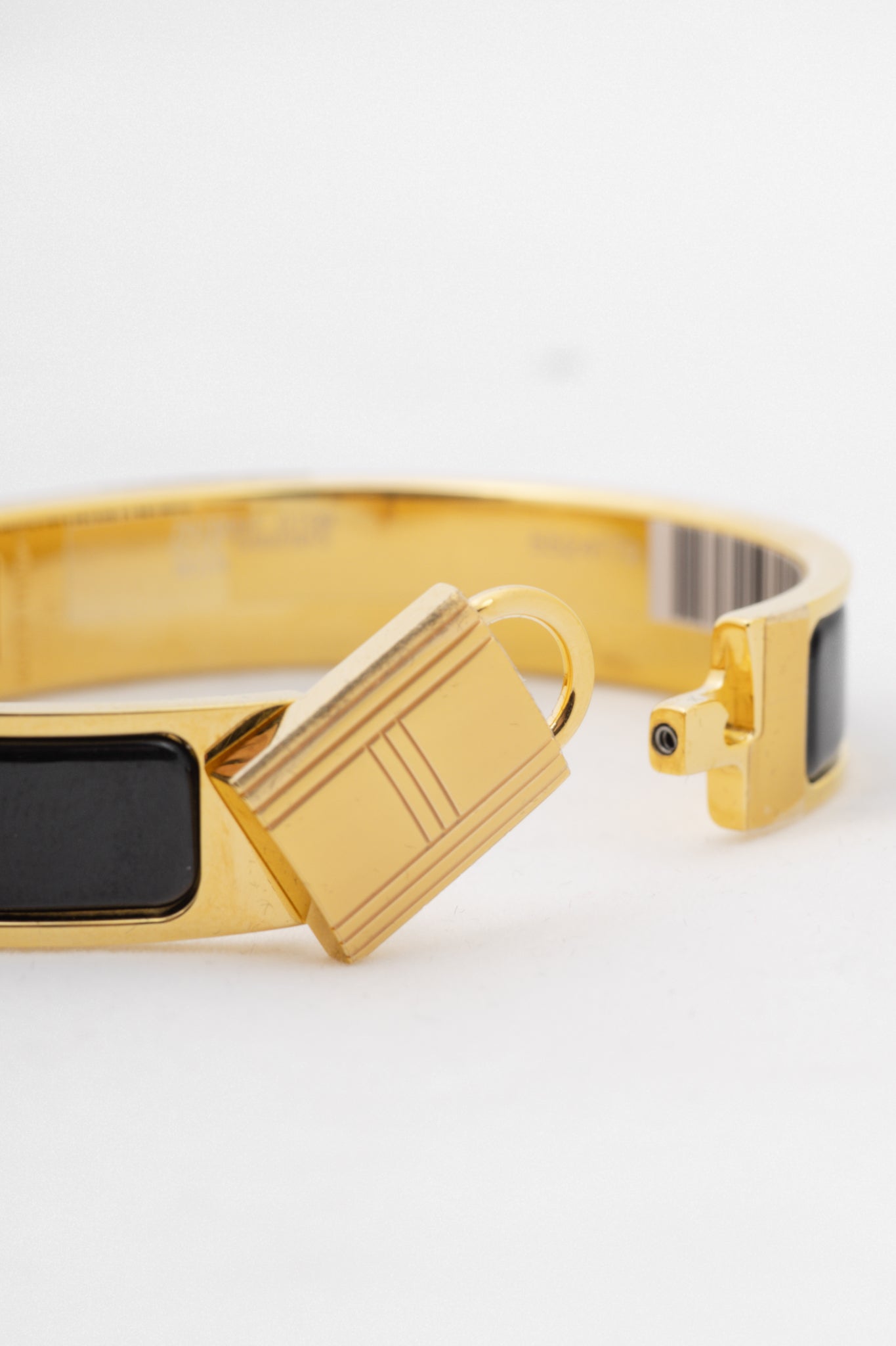 Hermes Clic Cadenas Noir Yellow-Gold-Plated Bracelet