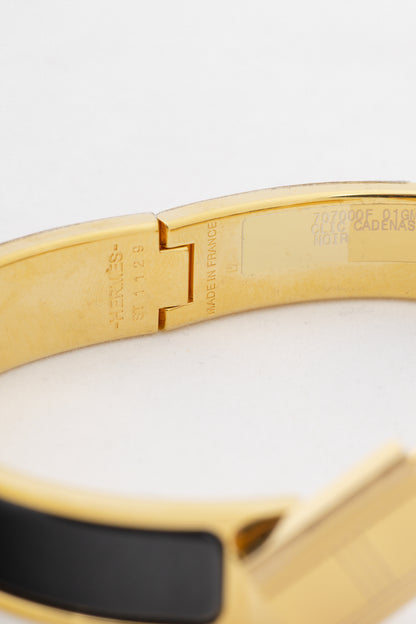 Hermes Clic Cadenas Noir Yellow-Gold-Plated Bracelet