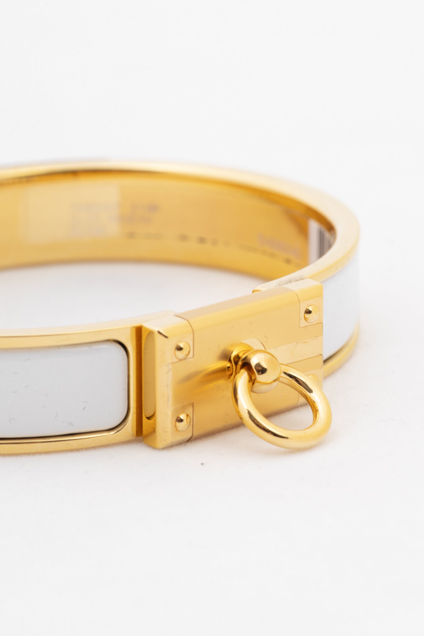 Hermes Clic Anneau Blanc Yellow-Gold-Plated Bracelet