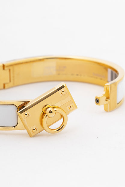 Hermes Clic Anneau Blanc Yellow-Gold-Plated Bracelet