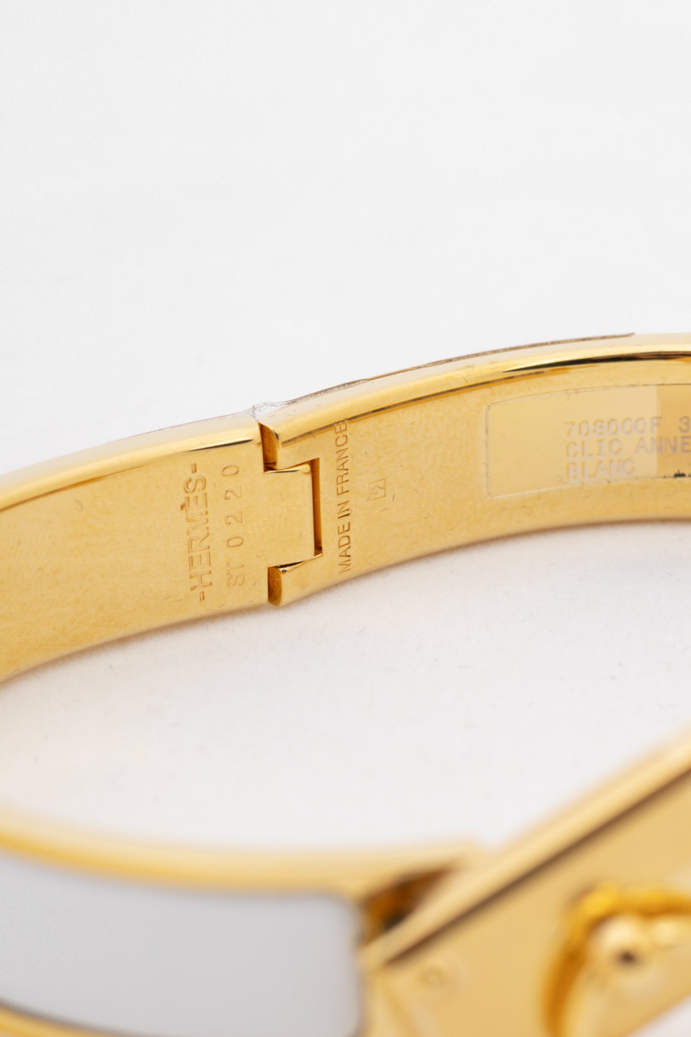 Hermes Clic Anneau Blanc Yellow-Gold-Plated Bracelet