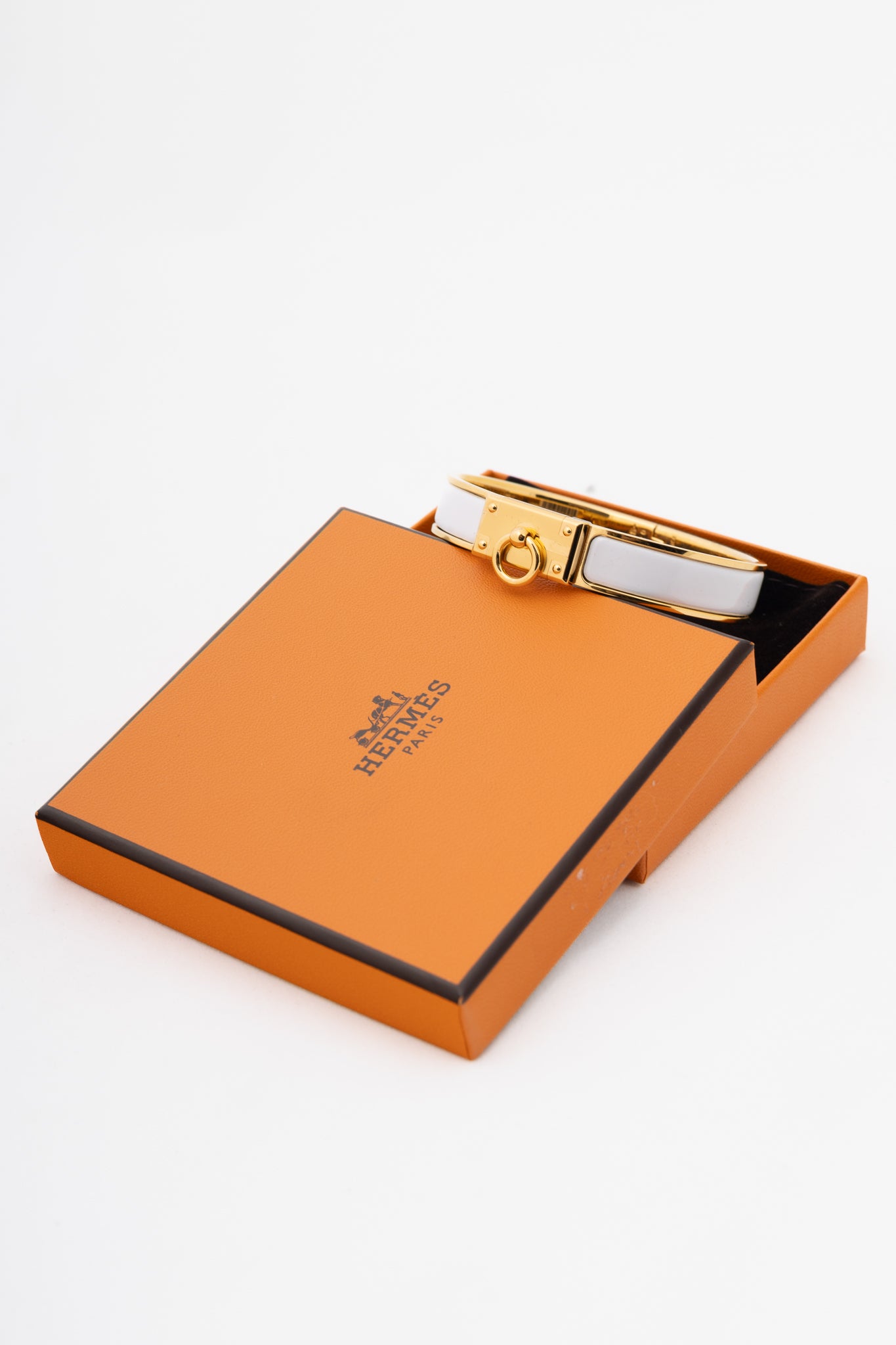 Hermes Clic Anneau Blanc Yellow-Gold-Plated Bracelet