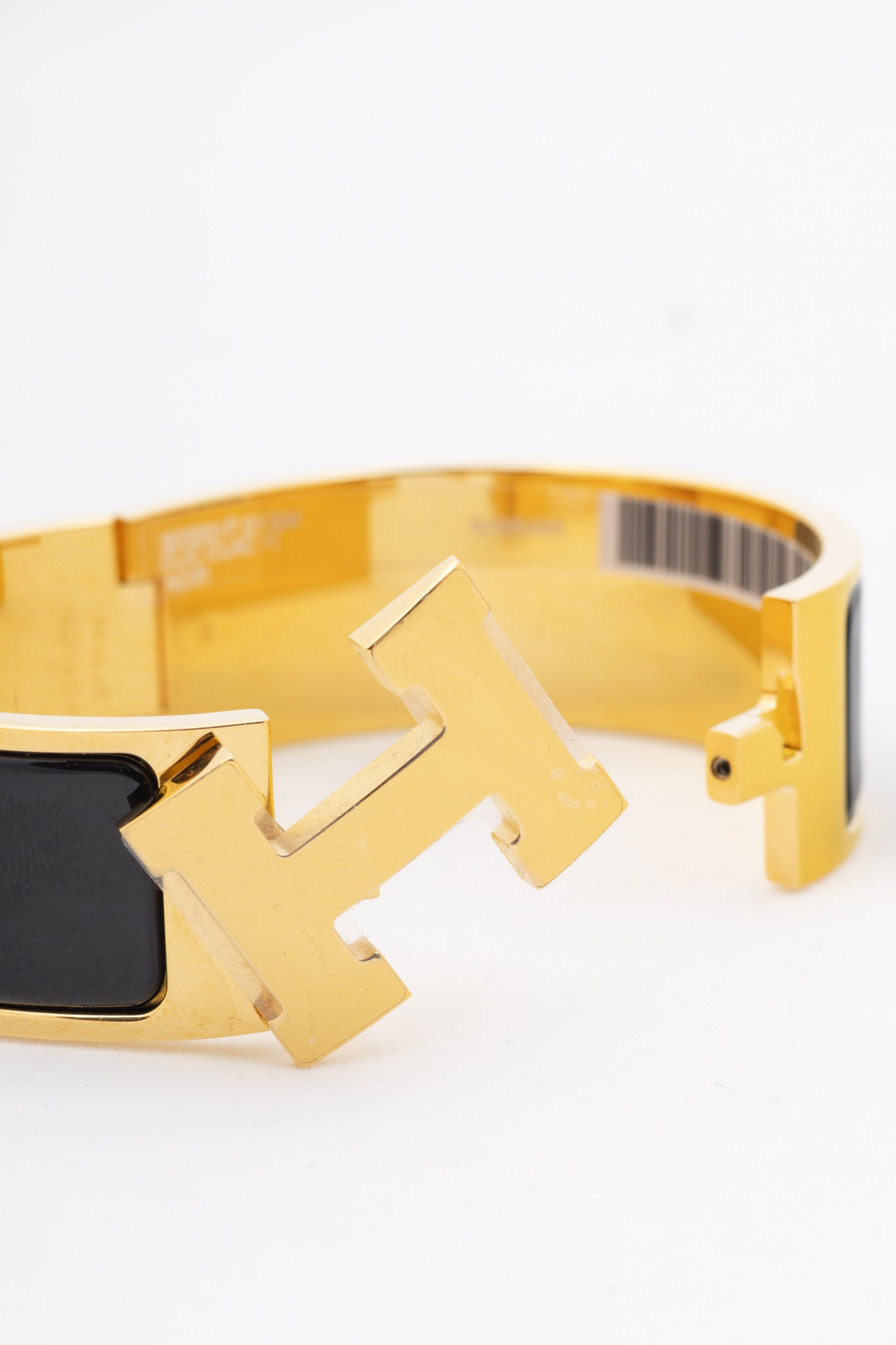Hermes Clic Clac H Noir Yellow-Gold-Plated Wide Bracelet