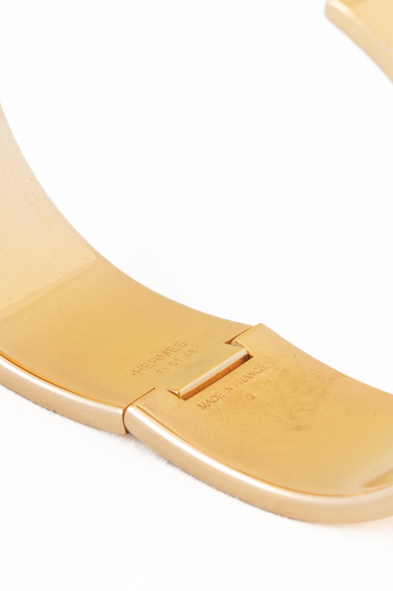 Hermes Clic H Rose Dragee Wide Enamel Bracelet