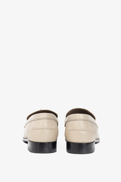 Hermes Destin Blanc Gomme Epsom Calfskin Kelly-Buckle Loafers