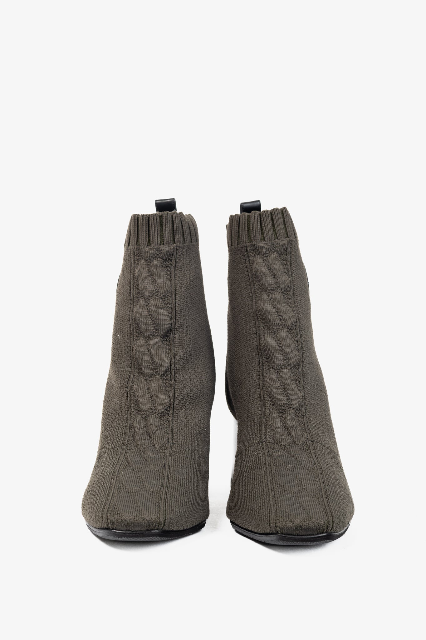 Hermes Volver 60 Vert Sapin Knit Ankle Boots