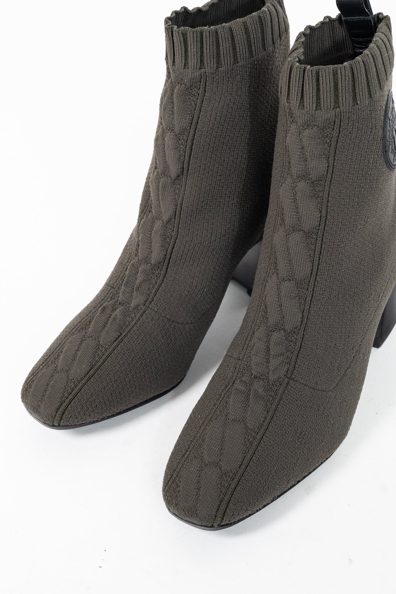 Hermes Volver 60 Vert Sapin Knit Ankle Boots