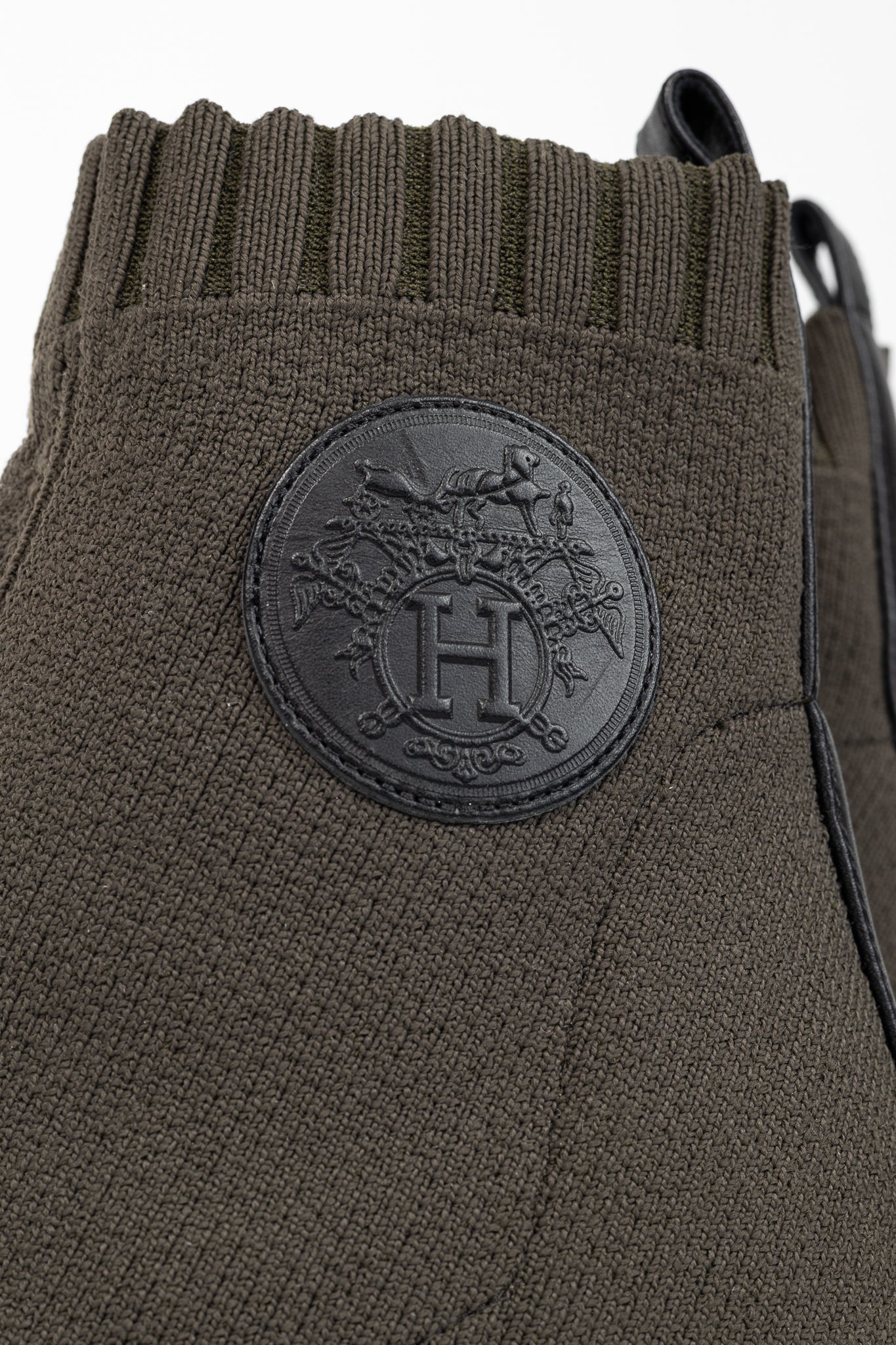 Hermes Volver 60 Vert Sapin Knit Ankle Boots