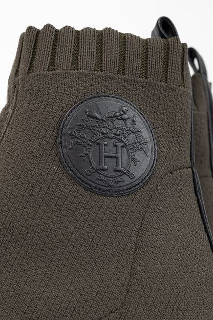 Hermes Volver 60 Vert Sapin Knit Ankle Boots