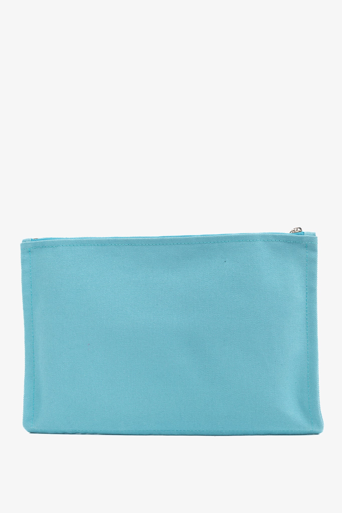 Hermes Flat Yachting GM Blue Logo Toile Pouch