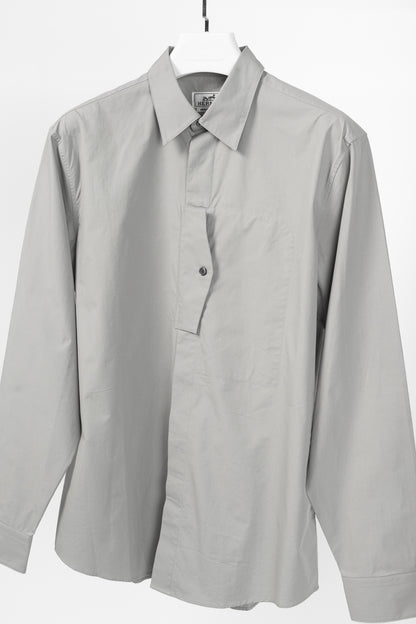 Hermes Light-Grey Cotton-Poplin Vertical-Pocket Shirt